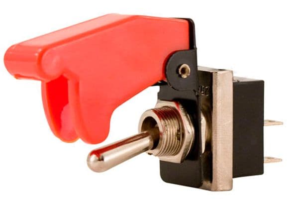 12v Toggle Switch with Aircraft Cover - On/Off