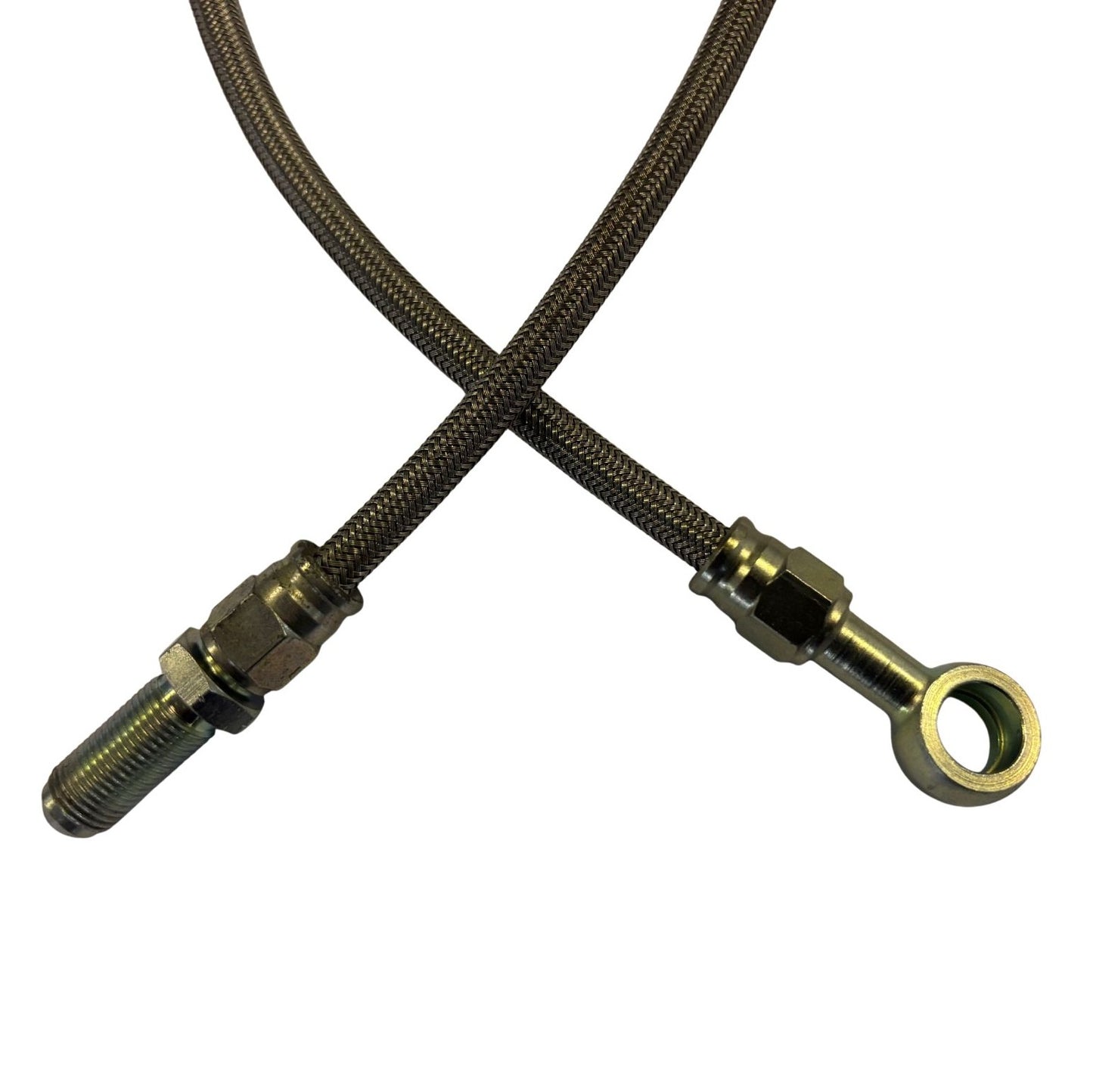 Braided Brake Hose, Bulkhead to Caliper - Male Concave